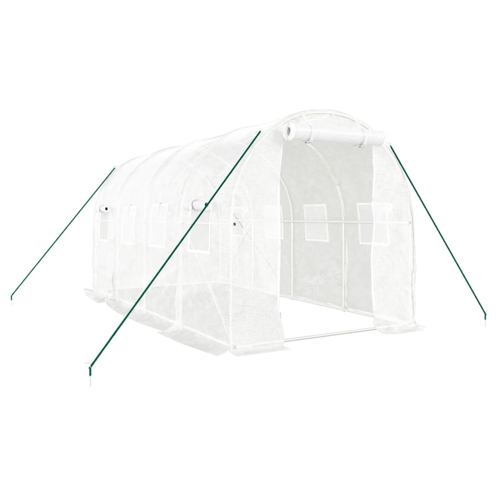 Fehér acélvázas melegház 8 m² 4 x 2 x 2 m 2