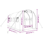 Fehér acélvázas melegház 8 m² 4 x 2 x 2 m 12