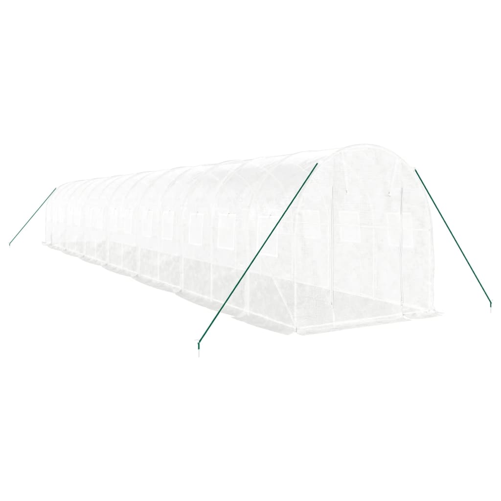 Fehér acélvázas melegház 28 m² 14 x 2 x 2 m 3
