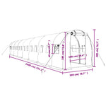 Fehér acélvázas melegház 28 m² 14 x 2 x 2 m 12
