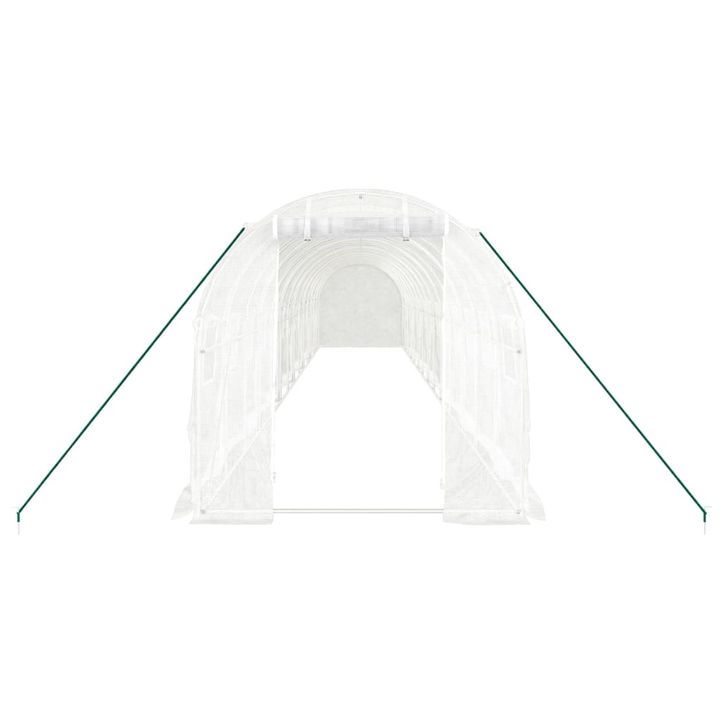 Fehér acélvázas melegház 28 m² 14 x 2 x 2 m 4