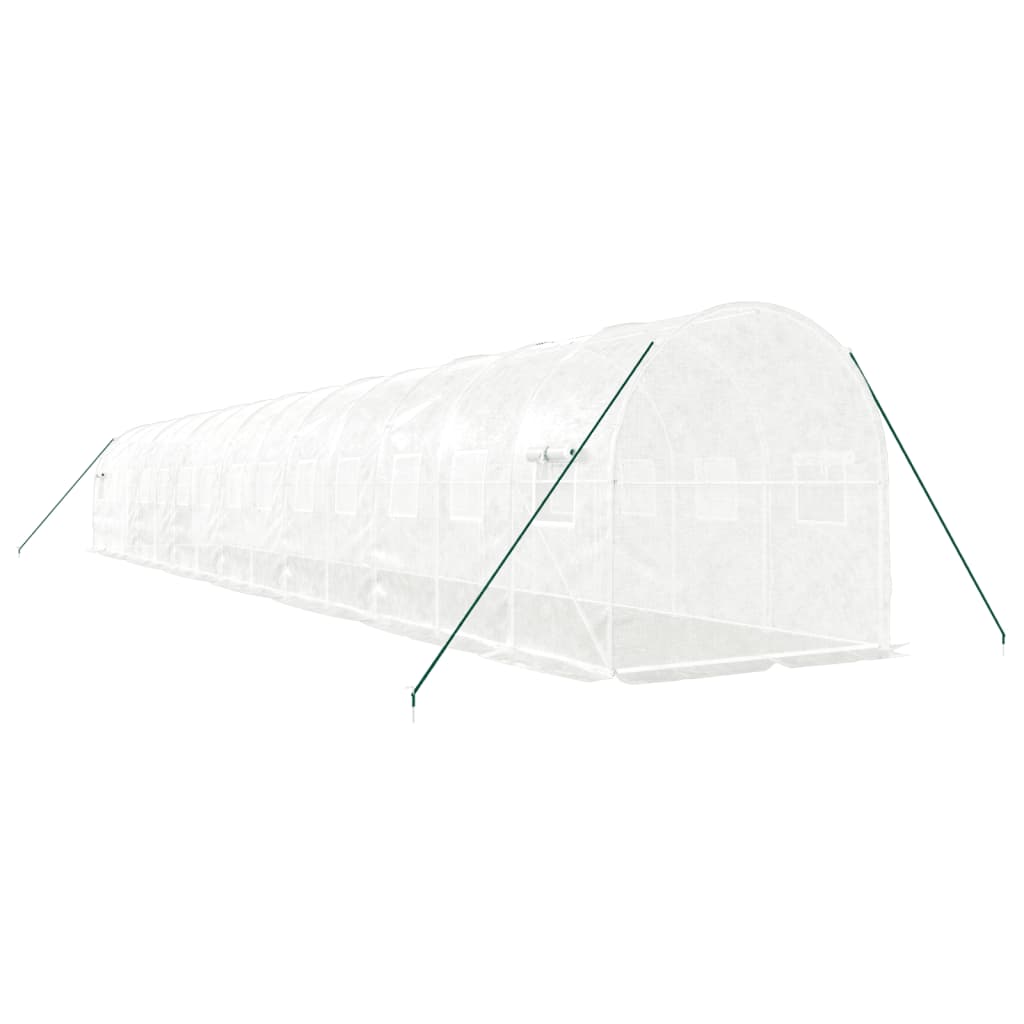 Fehér acélvázas melegház 28 m² 14 x 2 x 2 m 6