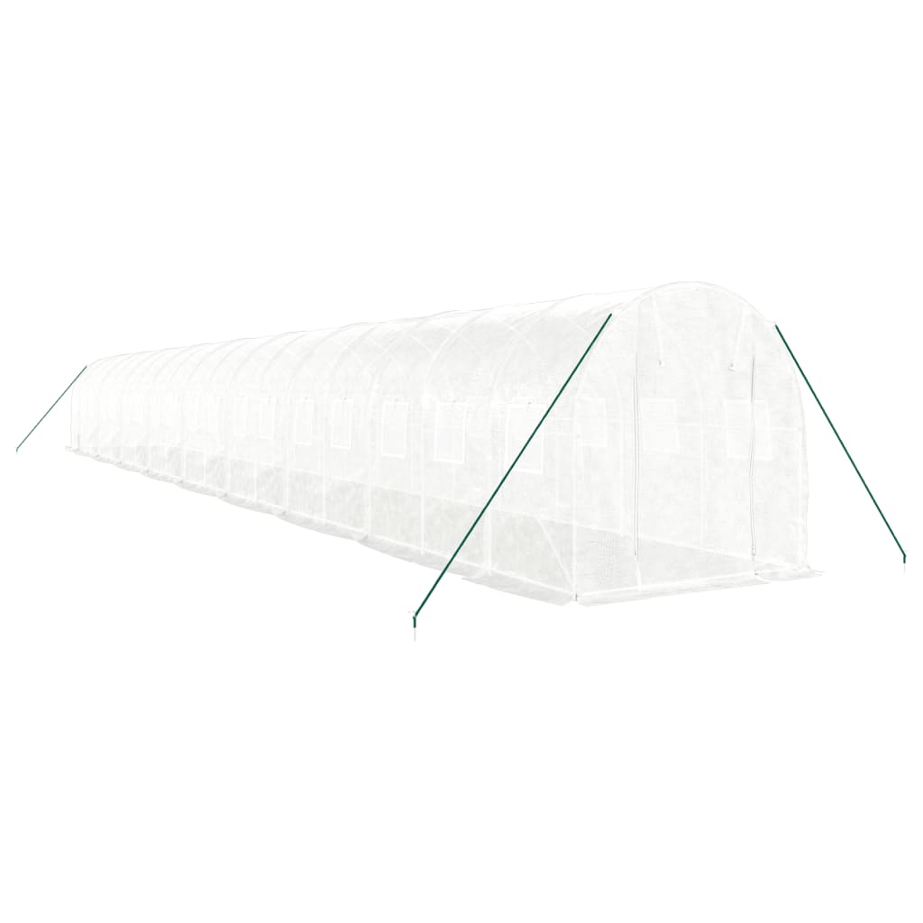 Fehér acélvázas melegház 36 m² 18 x 2 x 2 m 3