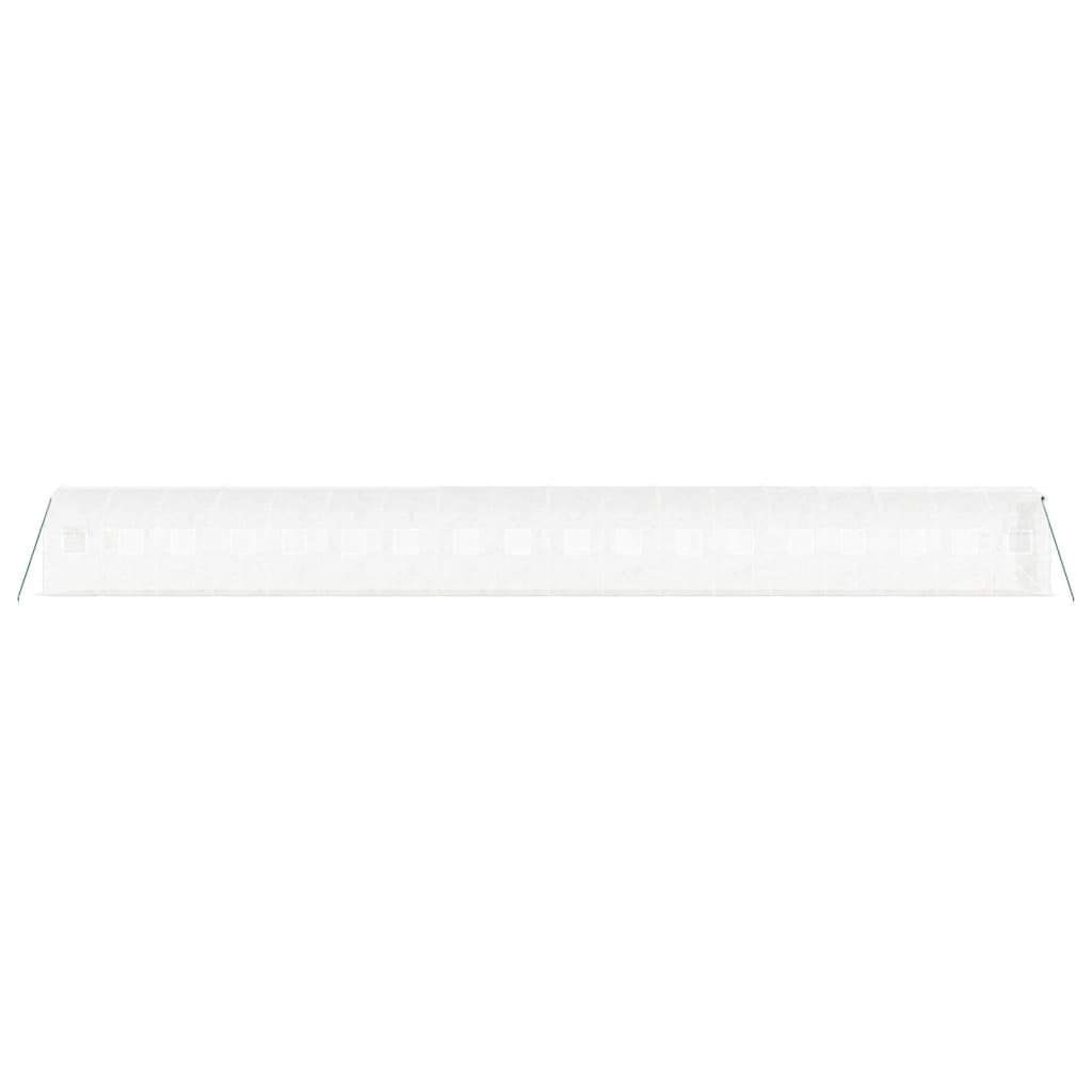 Fehér acélvázas melegház 36 m² 18 x 2 x 2 m 5