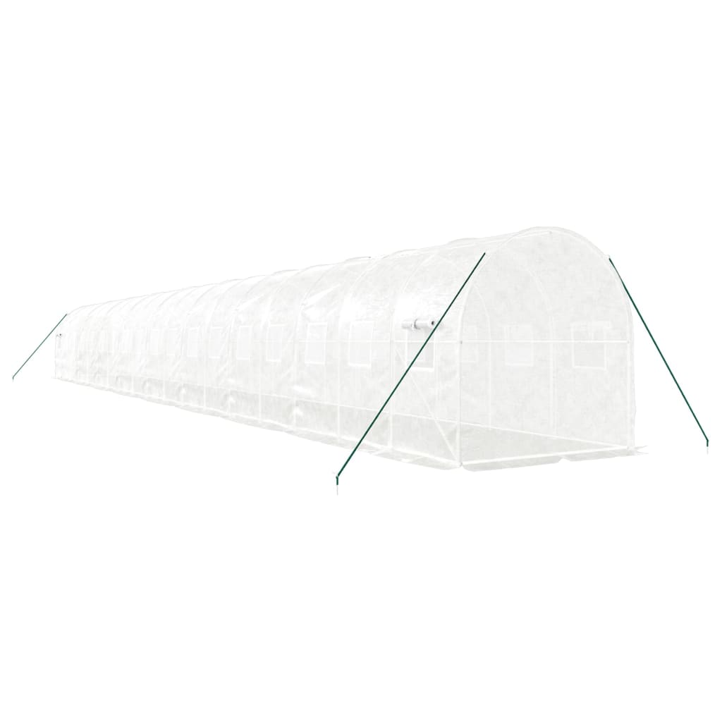 Fehér acélvázas melegház 36 m² 18 x 2 x 2 m 6