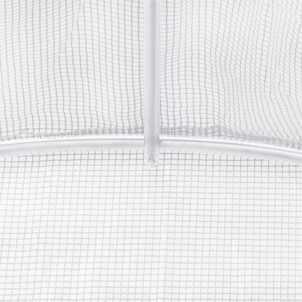 Fehér acélvázas melegház 36 m² 18 x 2 x 2 m 9