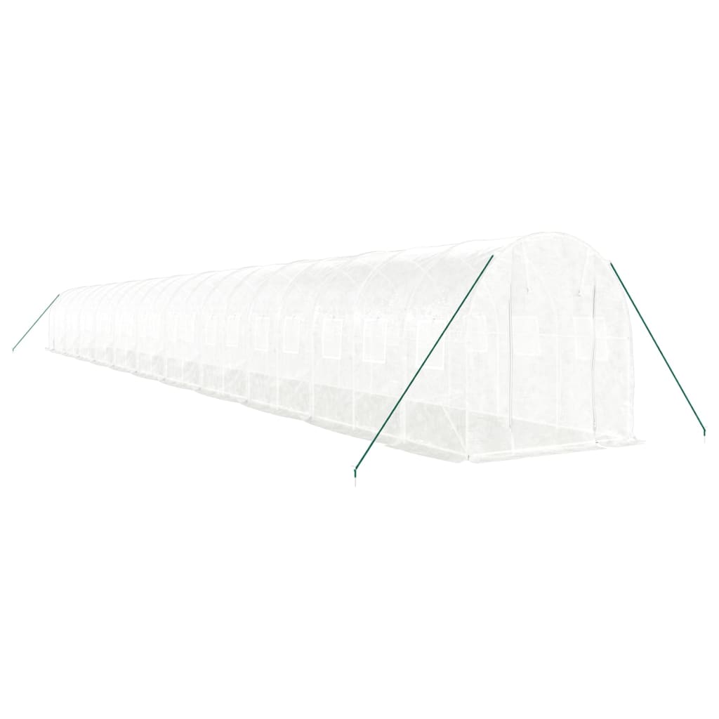 Fehér acélvázas melegház 44 m² 22x2x2 m 3