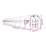 Fehér acélvázas melegház 44 m² 22x2x2 m 12