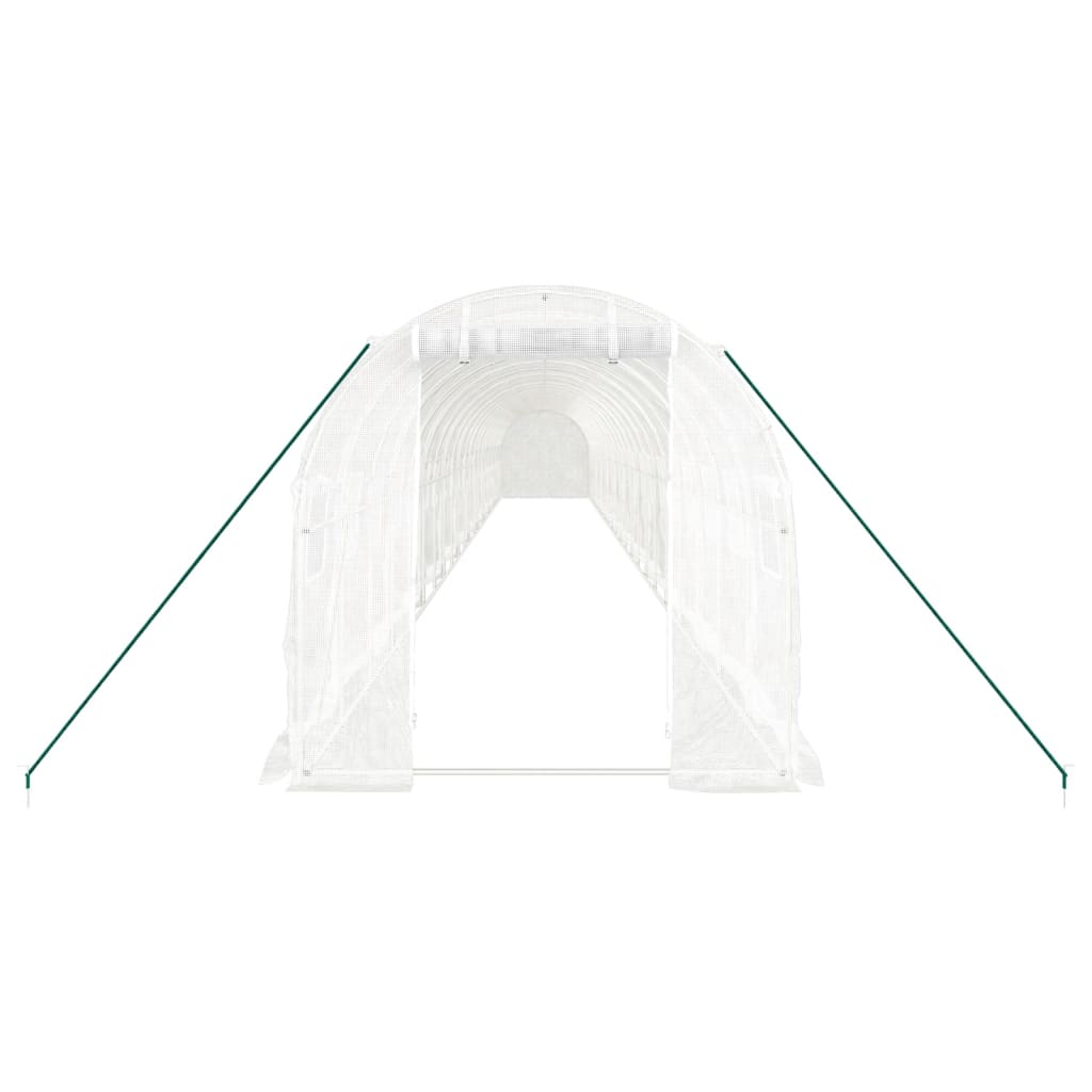 Fehér acélvázas melegház 44 m² 22x2x2 m 4