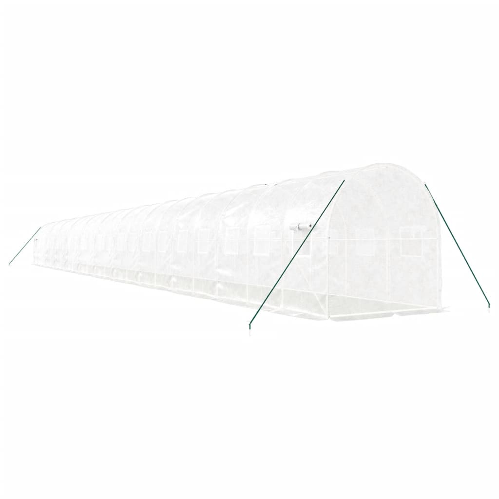 Fehér acélvázas melegház 44 m² 22x2x2 m 6