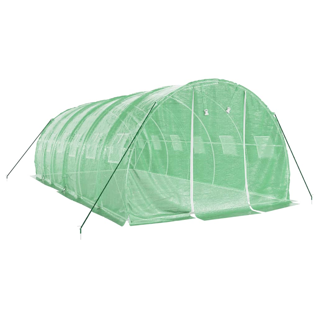 Zöld acélvázas melegház 18 m² 6 x 3 x 2 m 3