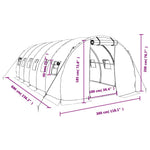 Zöld acélvázas melegház 18 m² 6 x 3 x 2 m 12