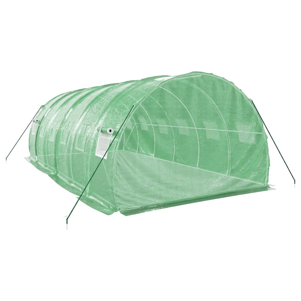 Zöld acélvázas melegház 18 m² 6 x 3 x 2 m 6