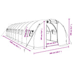 Zöld acélvázas melegház 30 m² 10 x 3 x 2 m 12