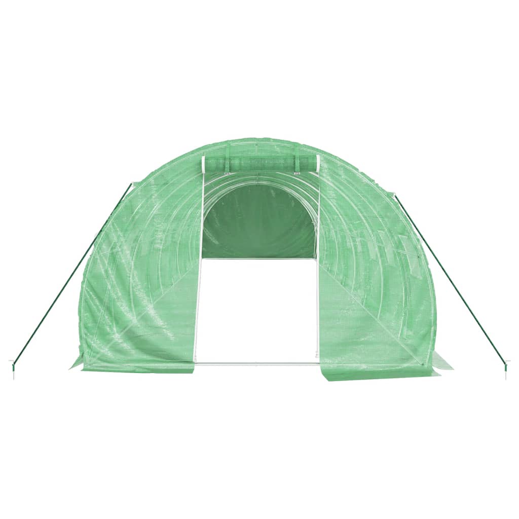 Zöld acélvázas melegház 30 m² 10 x 3 x 2 m 4