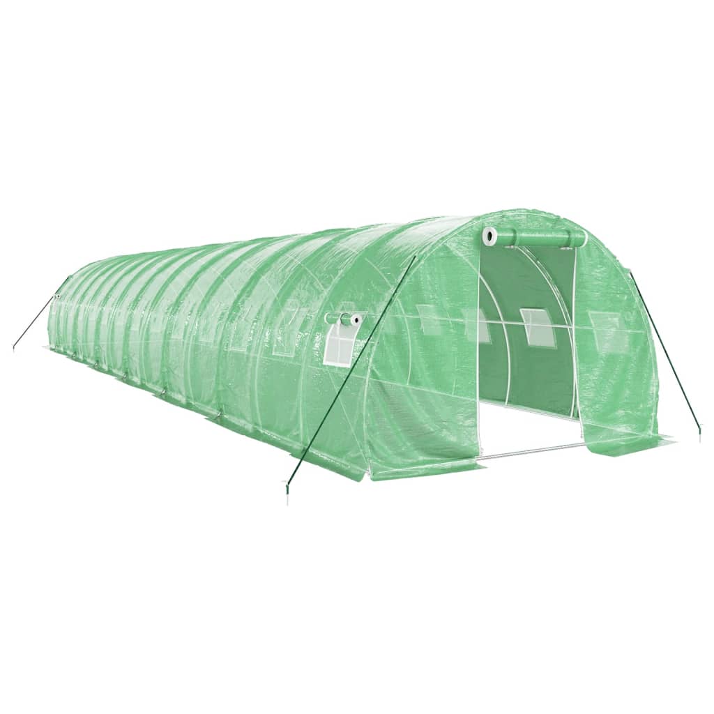 Zöld acélvázas melegház 42 m² 14 x 3 x 2 m 2