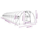 Zöld acélvázas melegház 42 m² 14 x 3 x 2 m 12