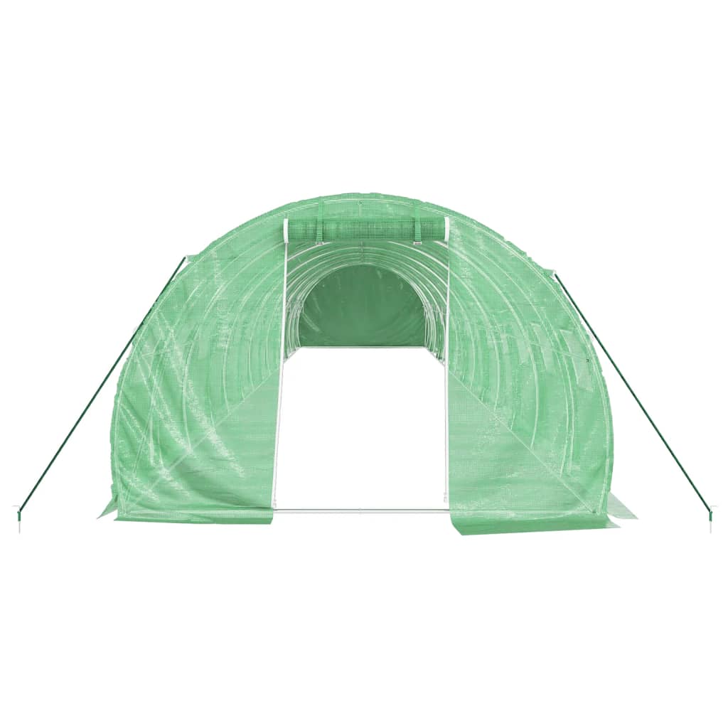 Zöld acélvázas melegház 42 m² 14 x 3 x 2 m 4