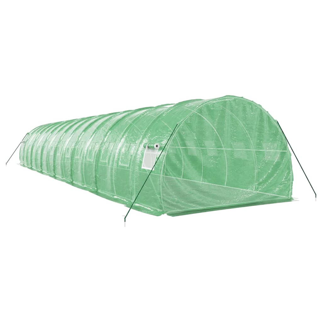 Zöld acélvázas melegház 42 m² 14 x 3 x 2 m 6