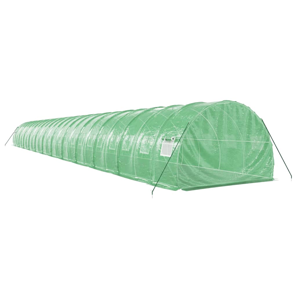 Zöld acélvázas melegház 72 m² 24 x 3 x 2 m 6