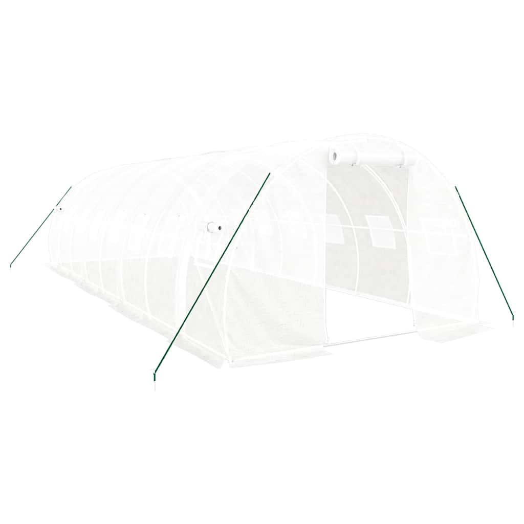Fehér acélvázas melegház 24 m² 8x3x2 m 2