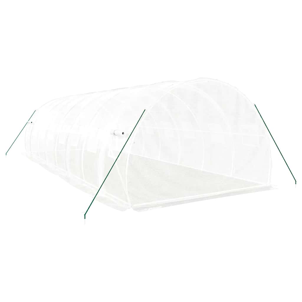 Fehér acélvázas melegház 24 m² 8x3x2 m 6