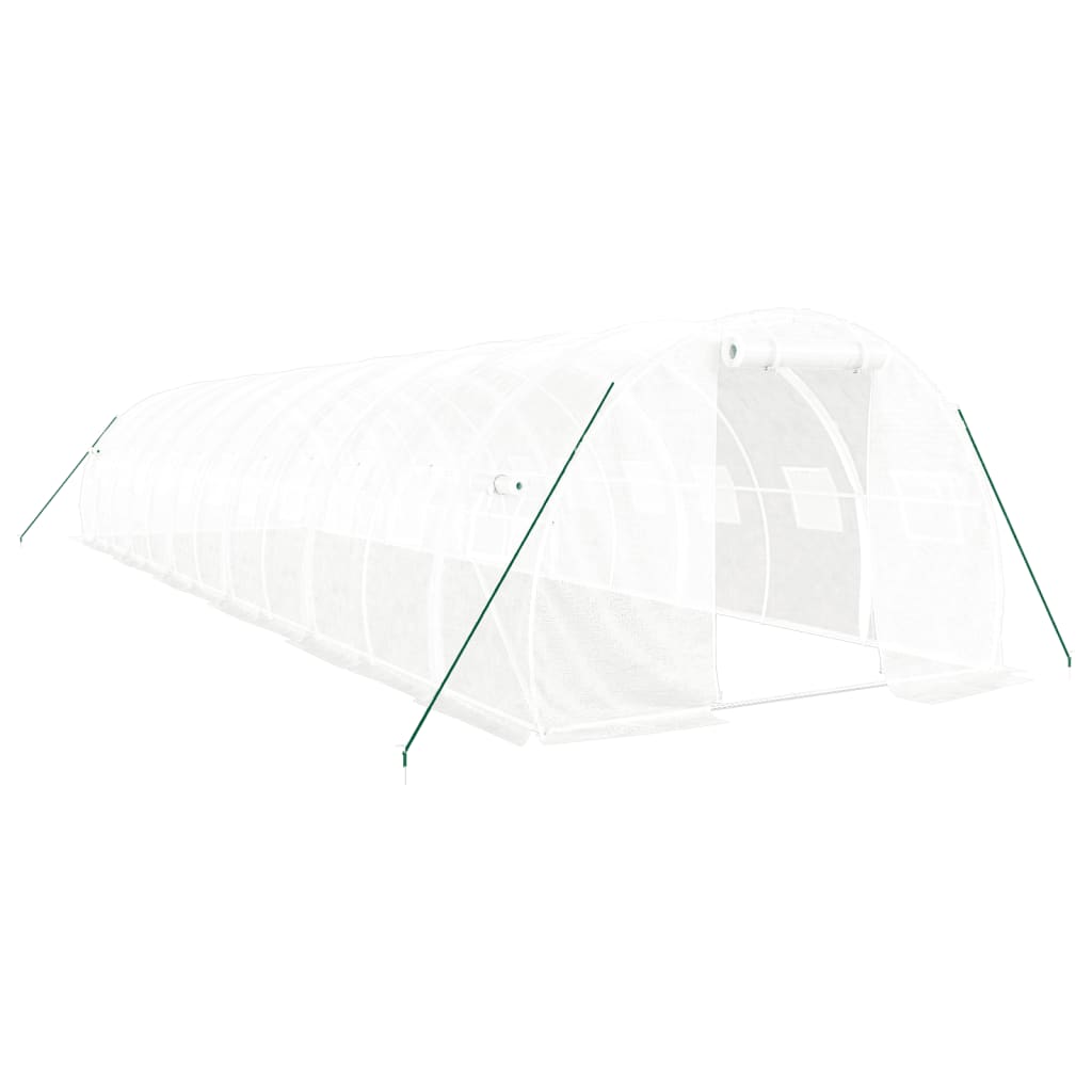 Fehér acélvázas melegház 36 m² 12 x 3 x 2 m 2