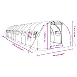 Fehér acélvázas melegház 36 m² 12 x 3 x 2 m 12
