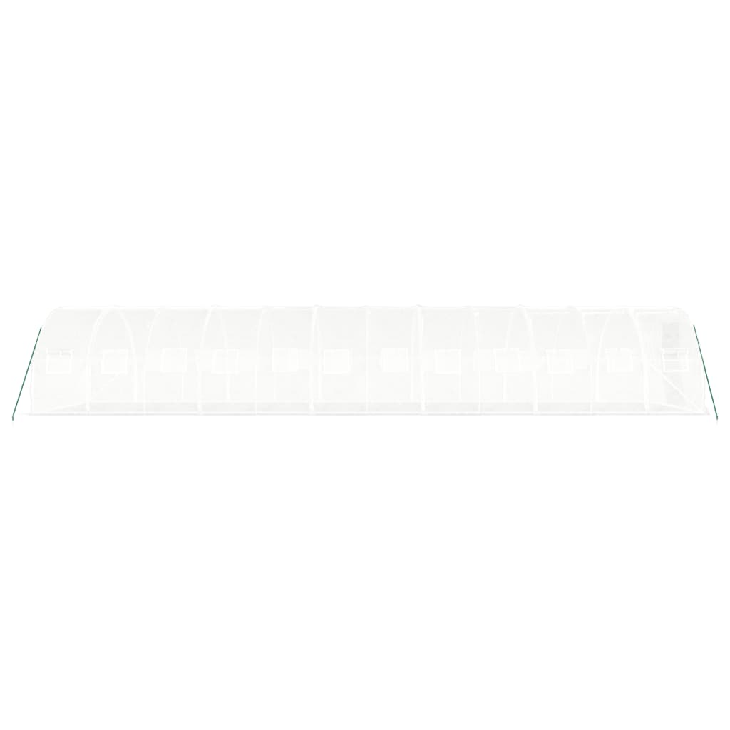 Fehér acélvázas melegház 36 m² 12 x 3 x 2 m 5