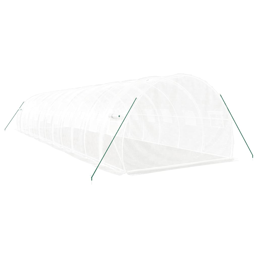 Fehér acélvázas melegház 36 m² 12 x 3 x 2 m 6