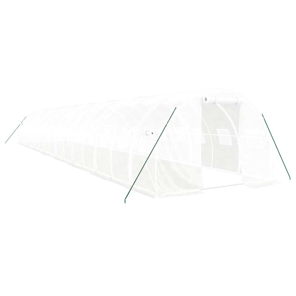 Fehér acélvázas melegház 48 m² 16 x 3 x 2 m 2