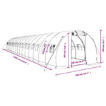 Fehér acélvázas melegház 48 m² 16 x 3 x 2 m 12