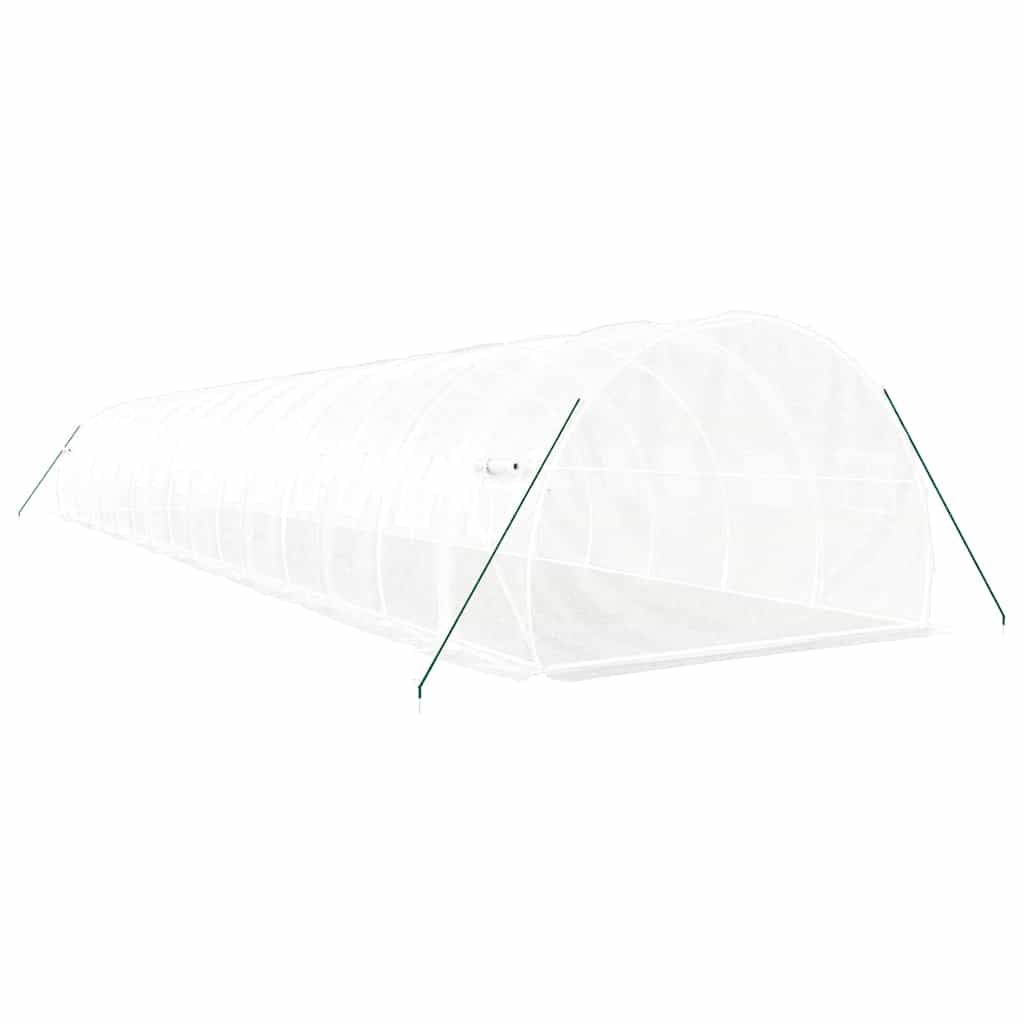 Fehér acélvázas melegház 48 m² 16 x 3 x 2 m 6