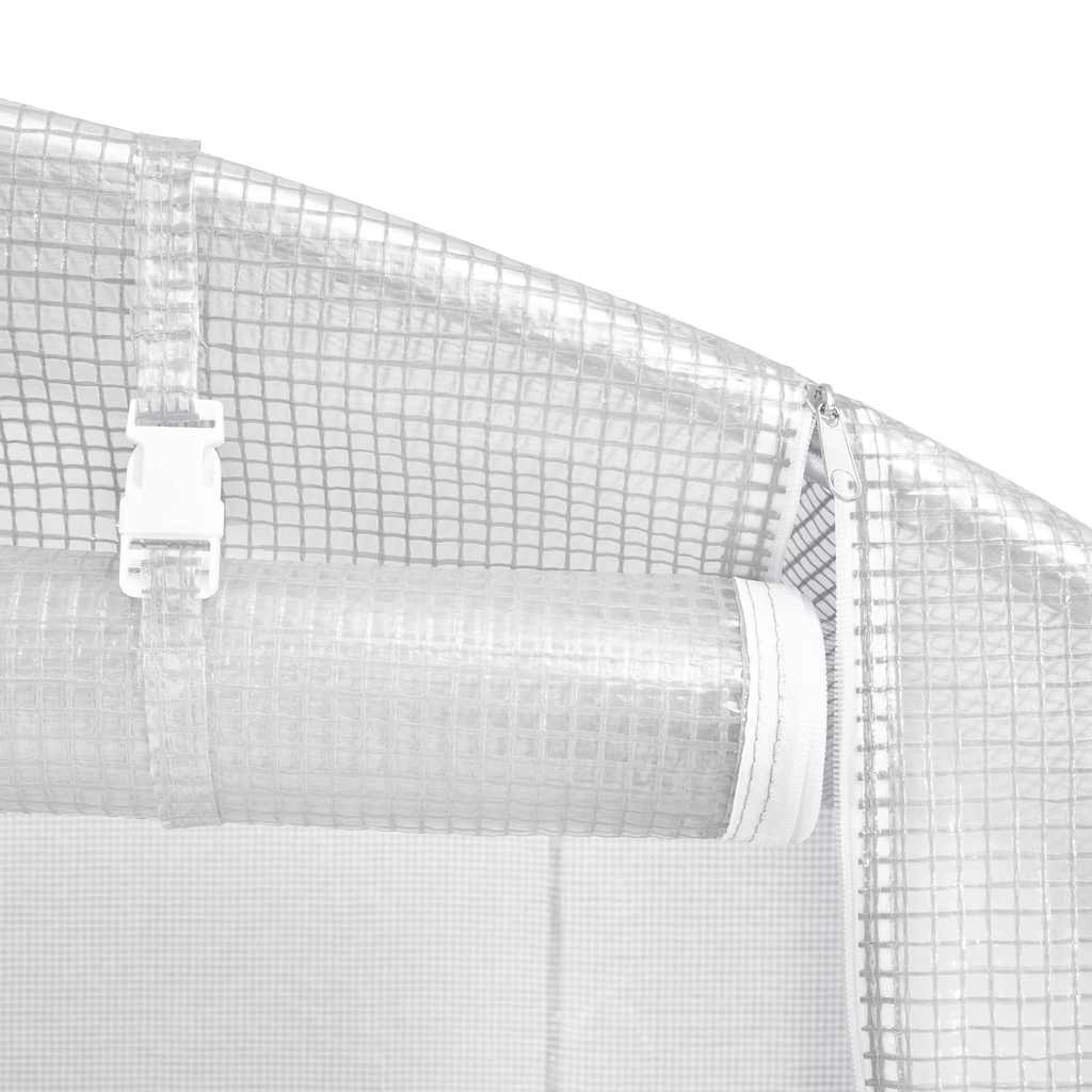 Fehér acélvázas melegház 48 m² 16 x 3 x 2 m 8