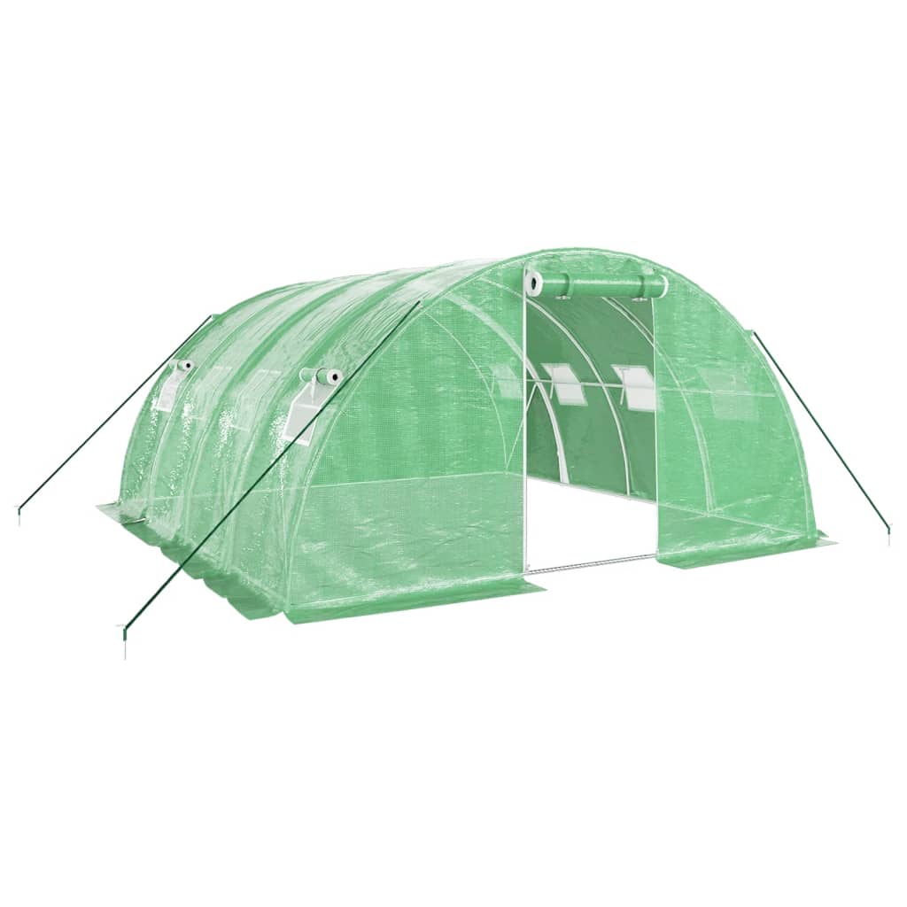 Zöld acélvázas melegház 16 m² 4 x 4 x 2 m 2