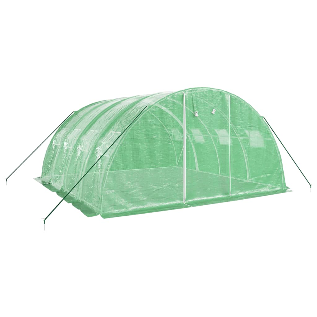 Zöld acélvázas melegház 16 m² 4 x 4 x 2 m 3