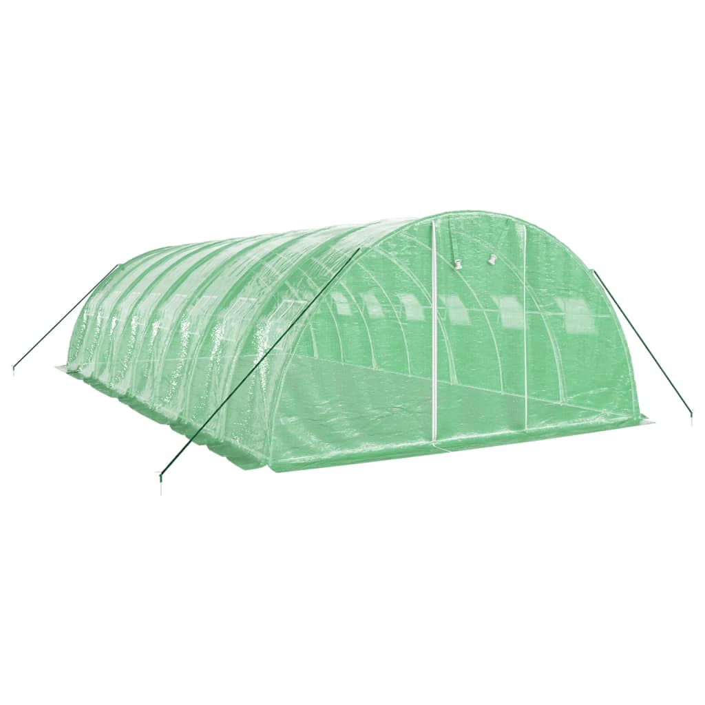 Zöld acélvázas melegház 32 m² 8 x 4 x 2 m 3