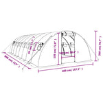 Zöld acélvázas melegház 32 m² 8 x 4 x 2 m 12