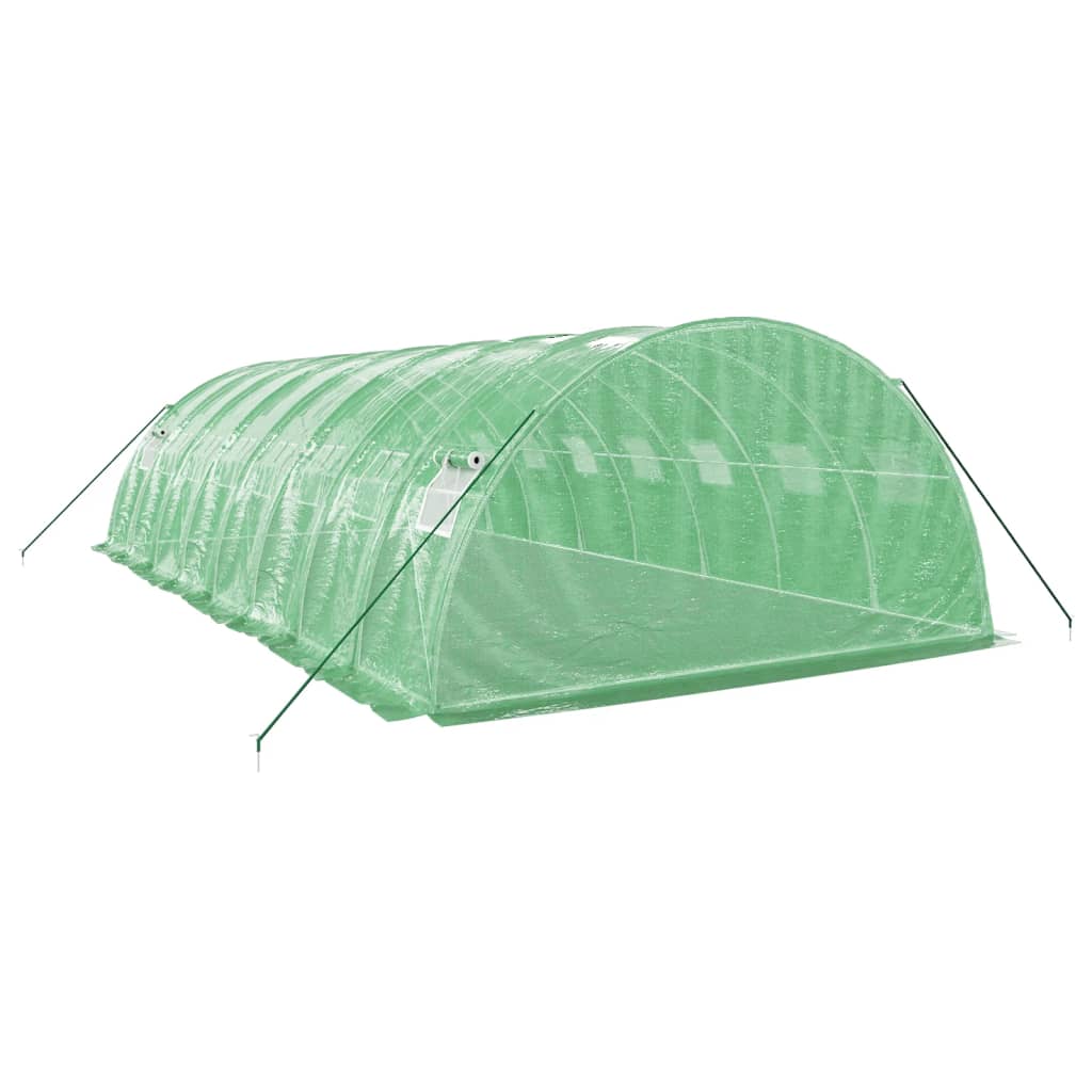 Zöld acélvázas melegház 32 m² 8 x 4 x 2 m 6