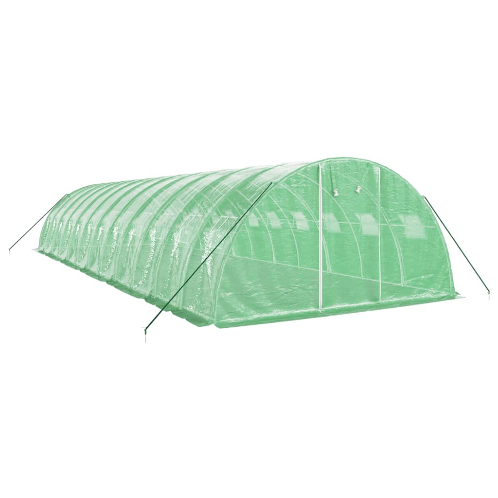 Zöld acélvázas melegház 48 m² 12 x 4 x 2 m 3