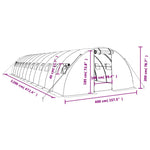 Zöld acélvázas melegház 48 m² 12 x 4 x 2 m 12