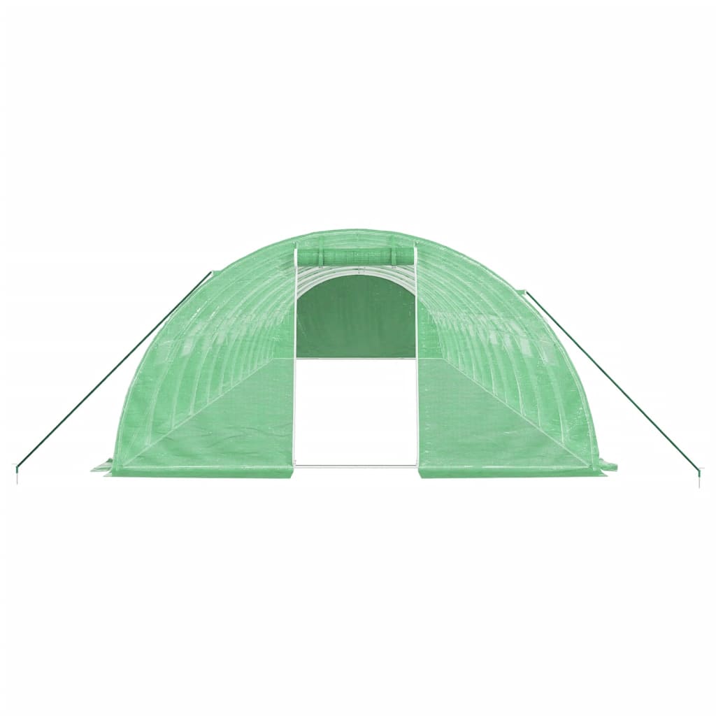 Zöld acélvázas melegház 48 m² 12 x 4 x 2 m 4