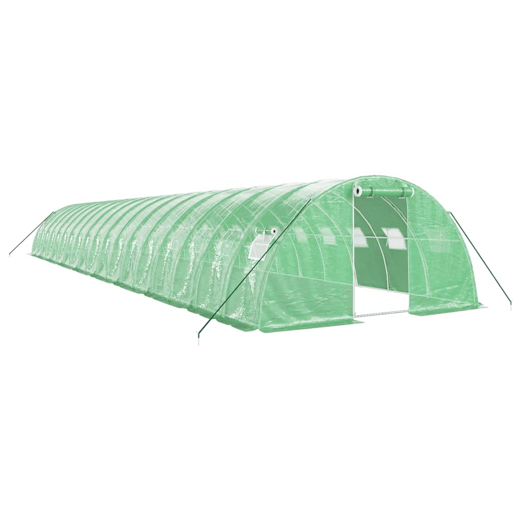 Zöld acélvázas melegház 72 m² 18 x 4 x 2 m 2
