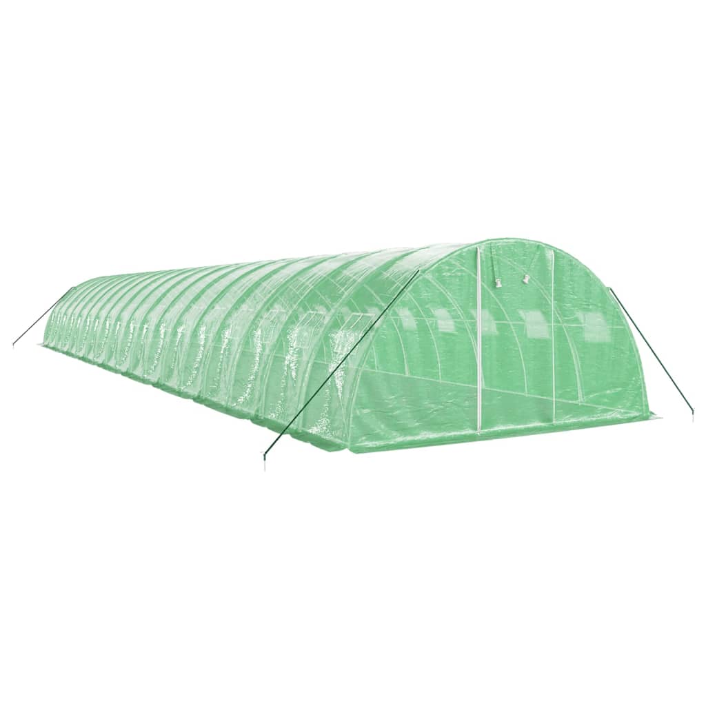 Zöld acélvázas melegház 72 m² 18 x 4 x 2 m 3