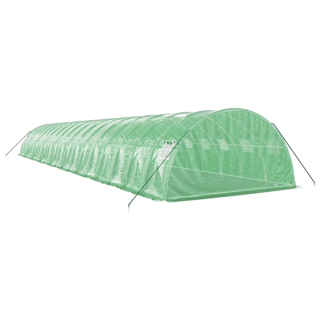 Zöld acélvázas melegház 72 m² 18 x 4 x 2 m 6