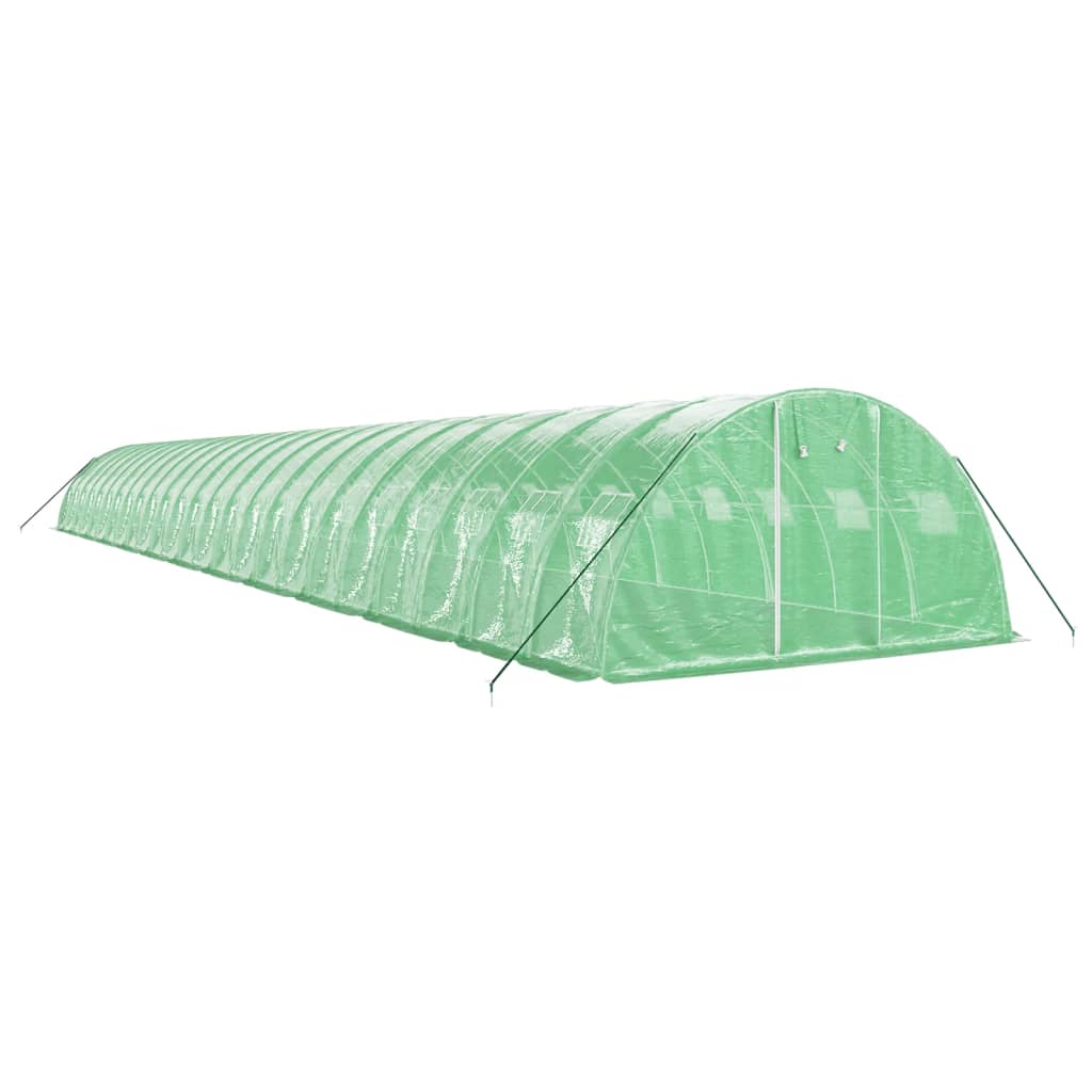 Zöld acélvázas melegház 96 m² 24 x 4 x 2 m 3