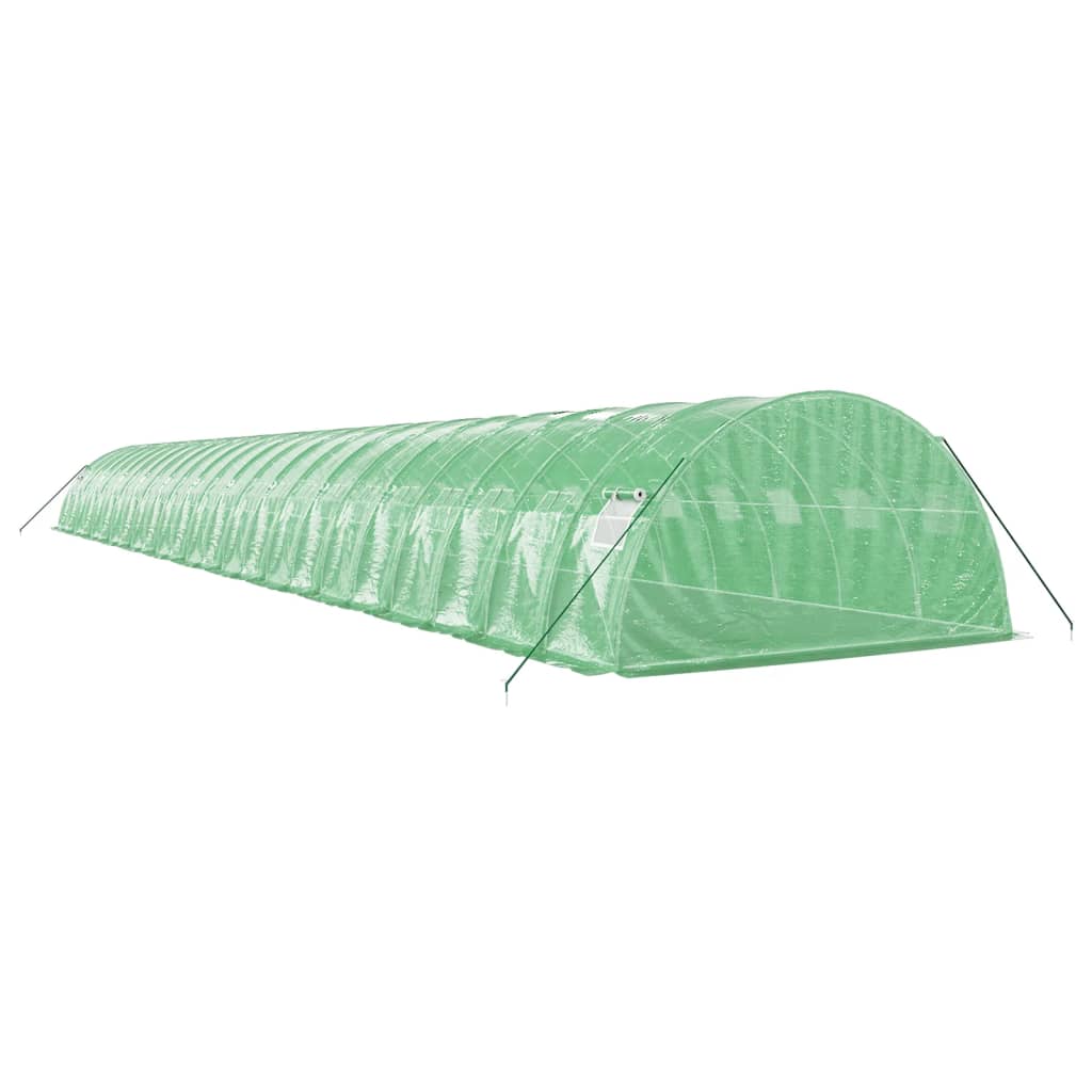 Zöld acélvázas melegház 96 m² 24 x 4 x 2 m 6