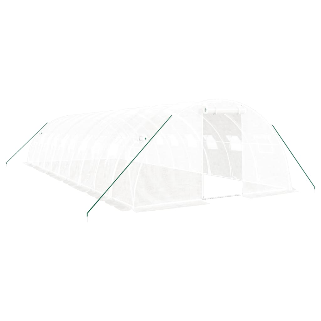 Fehér acélvázas melegház 40 m² 10x4x2 m 2