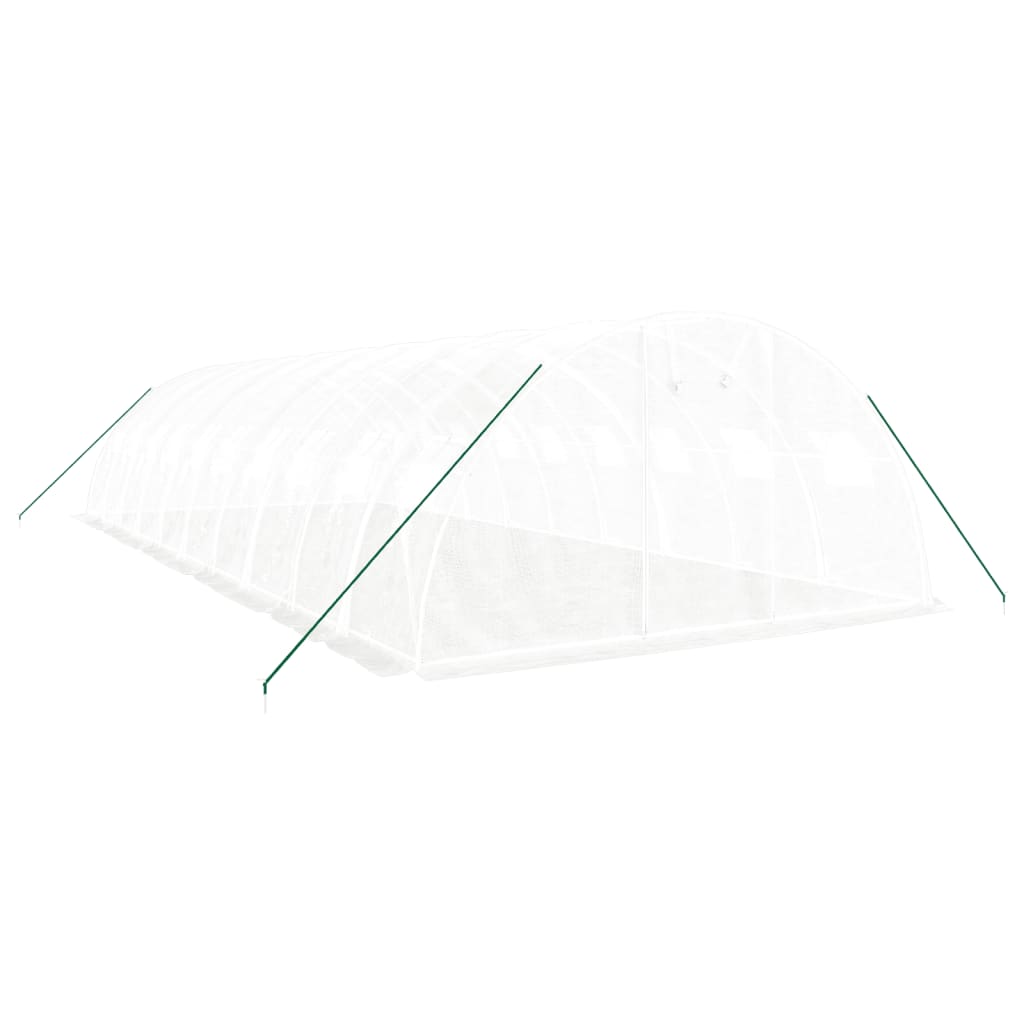 Fehér acélvázas melegház 40 m² 10x4x2 m 3