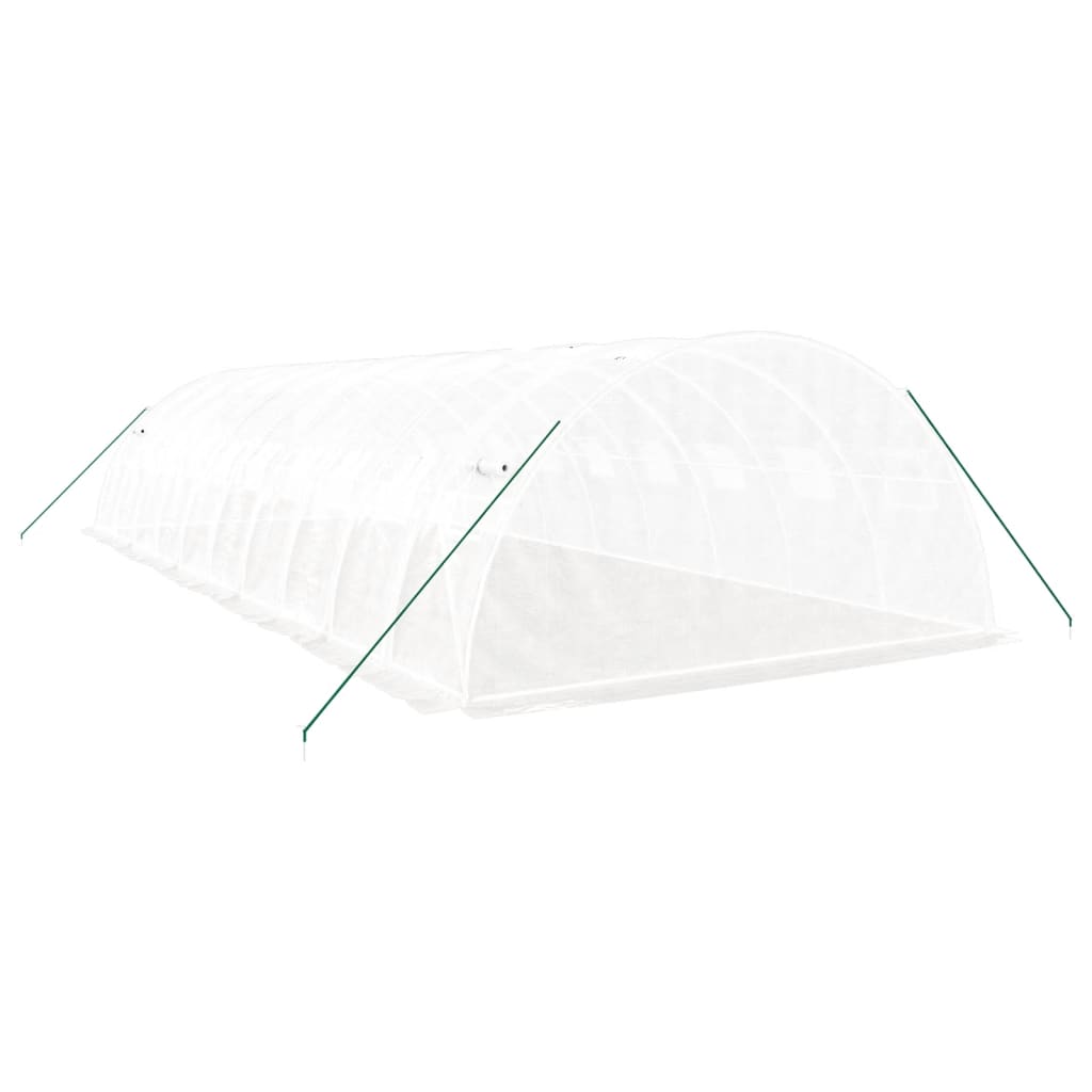 Fehér acélvázas melegház 40 m² 10x4x2 m 6